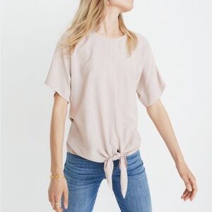 Madewell Button Back Tie Tee with Stripes